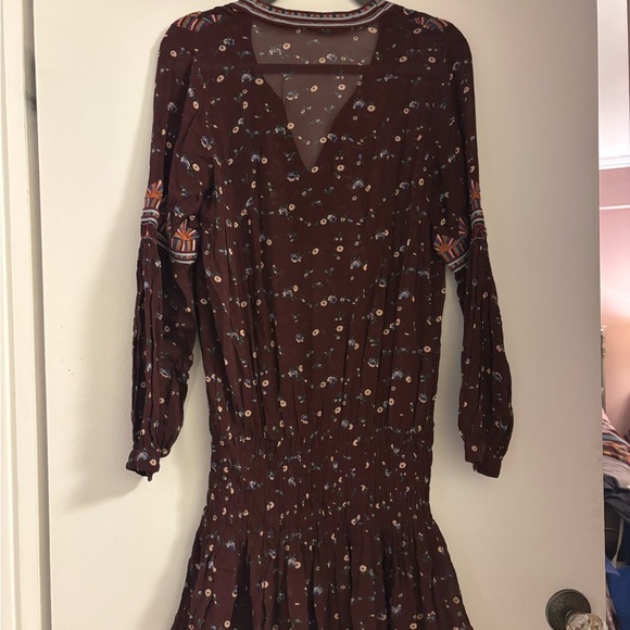 Ulla Johnson silk burgundy Gita dress mini floral w embroidery 2 - Picture 7 of 10